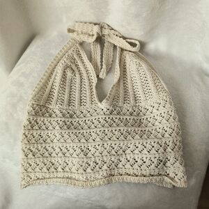 Cream Knit Crop Top